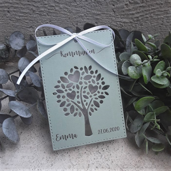 Gastgeschenk Blumensamen Lebensbaum Eukalyptusgrün Papiertüte Taufe, Kommunion, Konfirmation, Firmung, Hochzeit Mint
